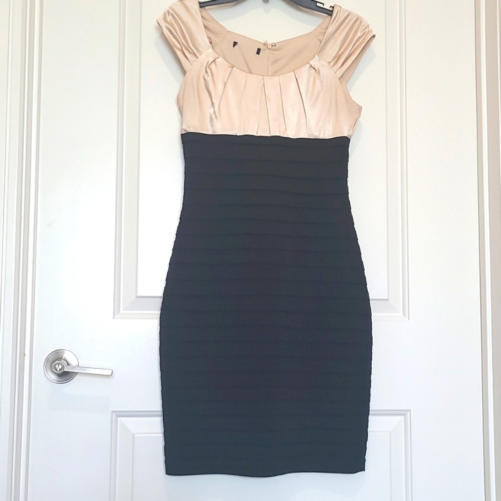 Chic Black and Cream Mini Dress